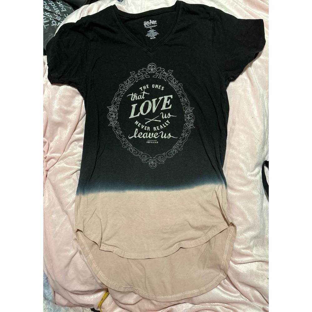Harry Potter Women's Sirius Black Super Soft‎ Dip Dye Hi Low Tunic Tee, S